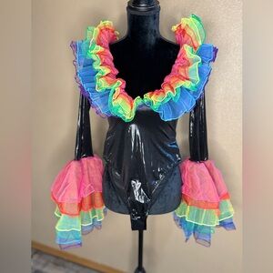 Colorful Ruffled Tulle Bodysuit